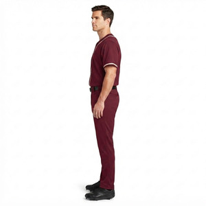 Conjunto de Béisbol con Botones Frontales, Ajuste Atlético, Transpirable, que Absorbe la Humedad, Pantalones Cortos, Colores Personalizados, Impresión de Números, Venta al Por Mayor - Product Image 4