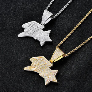 Mens Hip Hop Rhinestone CZ Numbers Pendant Necklace Silver <b>Iced</b> <b>Out</b> Number Charm Bling <b>Chain</b> Streetwear Moissanite Jewelry Gift - Product Image 4