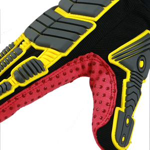 Gants de travail haute performance en cuir de vachette avec protection TPR contre les chocs, réduction des impacts élevés, pour le travail dans les champs pétrolifères, paume en coton - Product Image 6