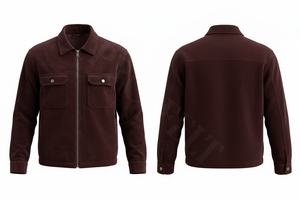 Camisas de pana personalizadas de gran venta con bolsillos con botones, elegantes, con cremallera completa, diseño de logotipo personalizado, abrigos tipo camisa para hombre - Product Image 5