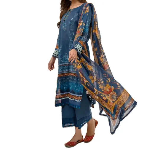 Três peças salwar kameez mulheres Indiano Paquistanês étnica gramado vestidos ternos gramado paquistanês designers