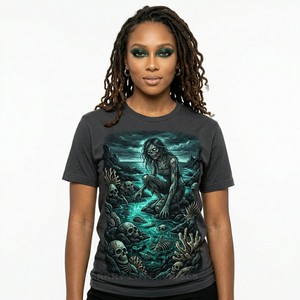 Custom Nautical Graphic T <b>Shirt</b> <b>Women</b> Skeleton <b>Pirate</b> Print Cotton Tee Vintage Streetwear Manufacturer Wholesale Ladies Tops - Product Image 5