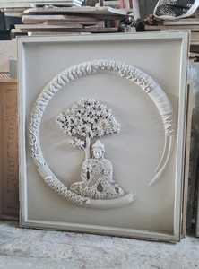 Murale murale en pierre naturelle sculptée CNC 3D sur mesure, motif Bouddha et Arbre de Bodhi, pour usage extérieur (parcs, zones de restauration) - Design traditionnel - Product Image 5