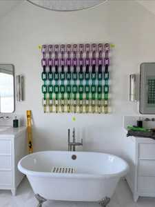 Divisor de ambientes colgante de acrílico con cadena de resina multicolor de moda para decoración de escaleras, el más vendido al por mayor - Product Image 2