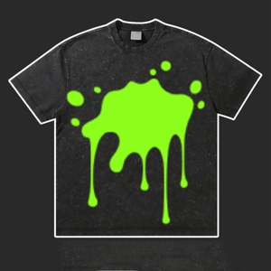 Vintage <b>Acid</b> Wash Heavy Weight T-Shirt <b>Drop</b> Shoulder Distressed Washed Short Sleeves Blank Cotton T-Shirt for Men Women - Product Image 6