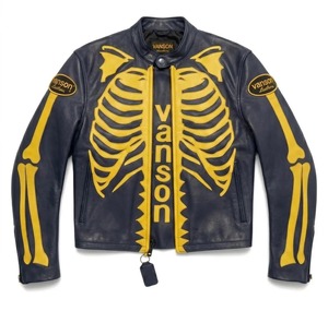 Blouson de moto en cuir Vanson Skeleton, cuir de vache véritable, chauffant, écologique, coupe-vent, couleur unie, manches classiques, homme - Product Image 1