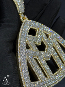 จี้เงินประดับเพชรซิร์คอนแบบ Iced Out ชุบทอง ตัวอักษรลายพิเศษ สำหรับเป็นของขวัญในงานปาร์ตี้หรืองานแต่งงาน - Product Image 5