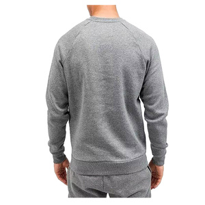 Men's Gray Cotton Sweatshirt And Joggers <b>Set</b> Crew Neck Casual <b>Knitted</b> Autumn Wear Solid Color Breathable - Product Image 5