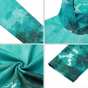 Vente en gros de maillots de pêche à capuche pour hommes UPF50, à séchage rapide, anti-UV, en polyester, à manches longues, avec design par sublimation - Product Image 6