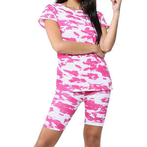 Conjunto de camiseta y pantalones cortos para mujer, estilo casual moderno para el día a día, conjunto cómodo a juego, top de manga corta con corte relajado, conjunto OEM. - Product Image 5