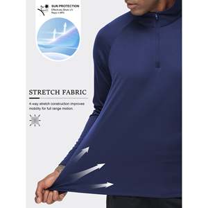 <b>Men</b>’s Golf Quarter Zip <b>Jacket</b> Long Sleeve Sports Pullover Stand Collar Custom Logo Golf Apparel Wholesale Manufacturer - Product Image 4