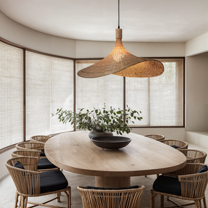 Abat-jour en bambou tressé en gros pour éclairage d'ambiance, couvercle de lampe de plafond couleur neutre, décoration intérieure durable, ODM OEM - Product Image 3