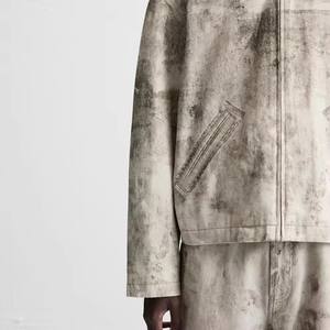 Chaqueta de mezclilla casual sólida para hombre Sophia 2023, impermeable, con cuello alto, botones de cuerno, teñida con hilo, estilo motociclista y safari, para invierno. - Product Image 3