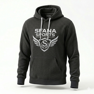 High Quality Men's Unisex Solid Hooded Hoodies <b>Sweatshirts</b> Streetwear Wholesale Custom Embroidery Logo Blank Fleece - Product Image 3