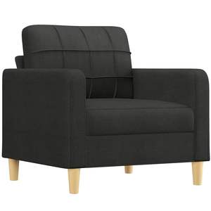 Fauteuil individuel en tissu noir (100 % polyester) pour salon, avec structure en métal et textilène, au design élégant - Product Image 2