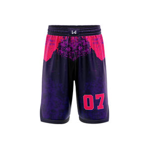 Shorts de basketball personnalisés avec logo, impression par transfert thermique du logo de l'équipe sur le devant, grandes tailles, respirants, séchage rapide, 100% polyester, unisexes - Product Image 1