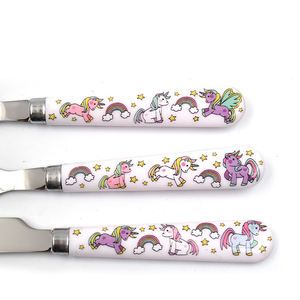 Eco Friendly Modern Non-Slip Wood Handle 3-Piece Stainless Steel <b>Serving</b> <b>Spoon</b> Set Kids Safe Cutlery 6-Person Tableware - Product Image 6