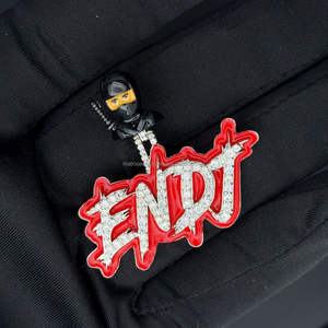 Hip Hop Mossanite colgante esmalte dibujos animados Bail VVS Iced Out Letter 925 Plata personalizado Moissanite diamante colgante - Product Image 3