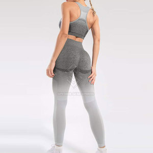 Nouvel ensemble de yoga 2 pièces pour femme, design personnalisé avec logo sur le devant, léger, respirant, taille haute, écologique - Product Image 4