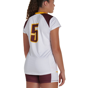 Maillot de volley-ball unisexe violet uni à manches courtes et col en V, personnalisable par sublimation, résistant à la décoloration, vêtement de sport vierge, grandes tailles, séchage rapide - Product Image 3