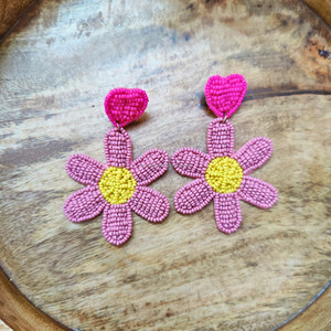 Pendientes colgantes de torre con cuentas de semillas clásicas hechos a mano, diseño de gota de flor colorida, fiesta de moda india Unisex, tamaño personalizado - Product Image 4