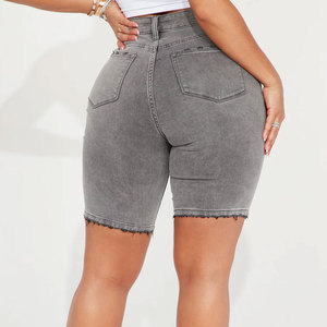 Shorts de Mezclilla para Mujer a Precio de Fábrica, Casuales, de Alta Calidad, Cintura Alta, Personalizados, Rectos, de Verano, Secado Rápido, Impermeables, Lavados - Product Image 3