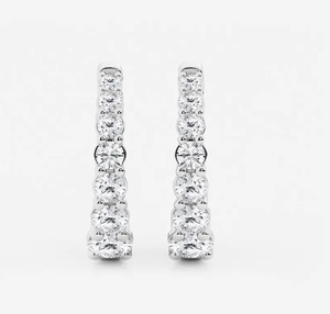 <b>Hoops</b> Earrings Diamond Earrings Gold and <b>Silver</b> Earrings Natural and Lab Grown Diamonds Earrings <b>Hoops</b> Fine Jewelry for Women - Product Image 4