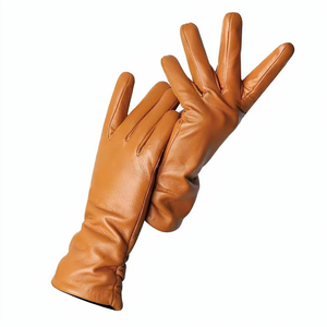 Gants de conduite en cuir premium pour femme, unisexe, marron camel, avec sangle de poignet réglable, toutes saisons - Product Image 6