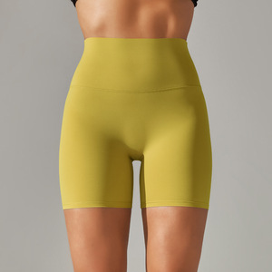 Shorts de sport moulants noirs pour femmes, taille haute élastique, pour la gym et le fitness - Product Image 6