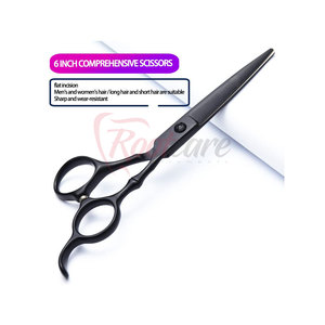 Best Material Barber <b>Scissors</b> Hot Sale Stainless Steel Plasma Black Made Pakistan ROOTCARE INSTRUMENTS Foldable Long Handle - Product Image 2