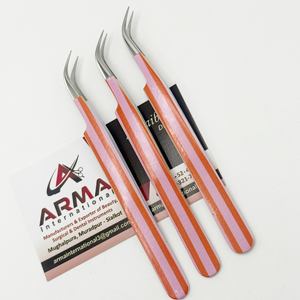 Pinzas de Aislamiento Curvas Ecológicas, de Acero Inoxidable Sostenible con Punta Lisa y Recubrimiento de Papel para Extensión de Pestañas, con Logotipo - Product Image 6