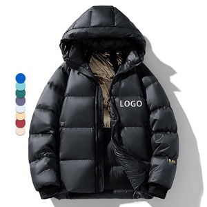 Vente en gros de manteaux d'hiver en duvet pour hommes, élégants et surdimensionnés, avec capuche imperméable, coupe ample, en fibre de polyester - Product Image 1