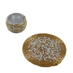 Sets de table écologiques en tissu à perles dorées vintage de forme irrégulière pour la décoration intérieure, la table à manger, les fêtes et les mariages - Product Image 5