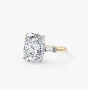 Bague de Mariage Solitaire Élégante en Moissanite Taille Coussin, Plaqué Or sur Argent Sterling 925, pour Fiançailles et Anniversaire, Luxe - Product Image 4