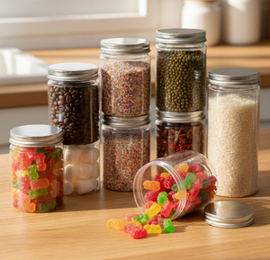 Pot en PET transparent personnalisable en usine, tailles de 30 ml à 1000 ml, pour aliments et maquillage, avec bouchon en plastique, forme cylindrique, idéal pour les biscuits - Product Image 3