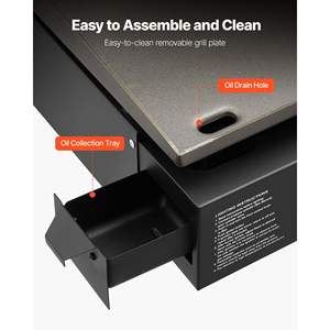 Plancha de Gas de Mesa de 22 Pulgadas y 2 Quemadores, con Tapa de Propano, Orificio de Drenaje de Aceite y Bandeja de Recogida, para Cocinar al Aire Libre, Fiestas, Campamentos y Asados - Product Image 6