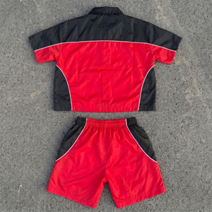High Quality Summer Plus Size Thermal Streetwear Windbreaker Set <b>Mens</b> Waterproof Shorts Two Piece - Product Image 4
