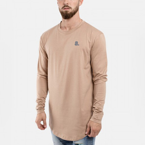 <b>Men's</b> Plus Size Breathable Long Sleeve O-Neck Solid Color Cotton Jersey <b>T</b>-<b>Shirt</b> Casual Blank - Product Image 2