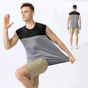 Camiseta sin mangas de secado rápido personalizada para hombre, chaleco deportivo ligero para gimnasio, ropa de entrenamiento transpirable y elástica, sin mangas - Product Image 2