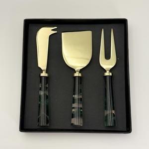 Juego de Servidor de Queso de Metal de Lujo con Mango de Resina, Elegante Cuchillo y Espátula para Queso de Acero Inoxidable para Catering de Bodas - Product Image 2