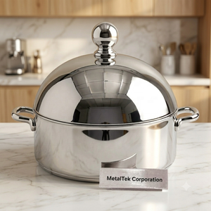 Luxury Stainless Steel Casserole Hotpot Insulated Food <b>Warmer</b> Chafing Dish Server Cookware Set Double Wall Hot Pot Dinnerware - Product Image 5