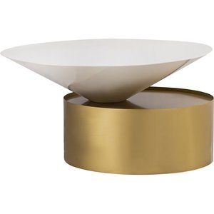 Elegante Mesa de Centro de Metal con Tapa de Vidrio y Marco Dorado para un Estilo Interior de Lujo - Product Image 3
