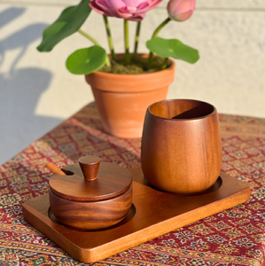 Wood Sugar Pot/<b>Jar</b> Top Quality Product Natural Acacia Wood Salt <b>Spice</b> Pot Wooden Sugar And Creamer Pots - Product Image 6