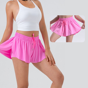 Shorts Deportivos 2 en 1 para Mujer, Cintura Alta, para Gimnasio, Fitness, Entrenamiento, con Bolsillo Interior para Teléfono y Logotipo Personalizado - Product Image 1