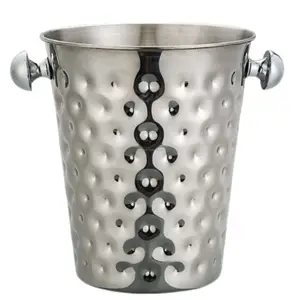 Style Ice Bucket Thicken Stainless Steel Ice Cube Barrel Metal Champagne Bucket Home Commercial Insulated Ice Bucket Without Lid