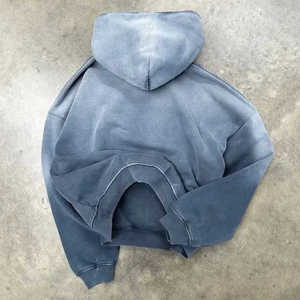 Sudadera con Capucha Personalizada de Fábrica con Pedrería, Sudadera Extra Grande con Efecto Desgastado - Product Image 3
