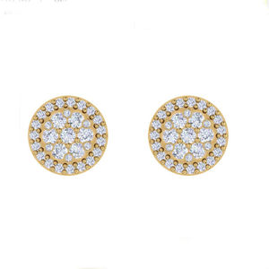 Pendientes de diamantes de 10K cultivados en laboratorio de lujo, corte brillante, chapado en oro de 1 quilate, joyería fina clásica para mujer, proveedor mayorista - Product Image 1