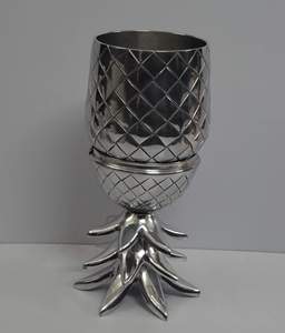 Gobelet en acier inoxydable en forme d'ananas avec paille - Product Image 3