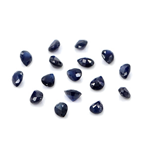 Saphirs bleus naturels non traités, taille poire 3x4mm, pierres précieuses de saphir bleu naturel facettées pour la création de bijoux - Product Image 3