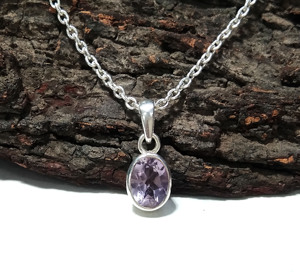 Natural Faceted Amethyst Gemstone Pendant, 925 Sterling <b>Silver</b> <b>Necklace</b> Chain Pendant, Gift For Girls & Women. - Product Image 5